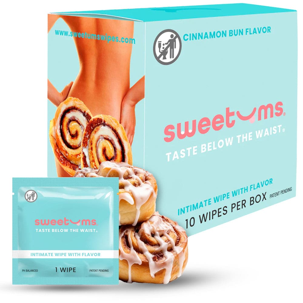 Sweetums® Flavored Intimate Wipes 10-Pack Cinnamon Bun - Rolik®