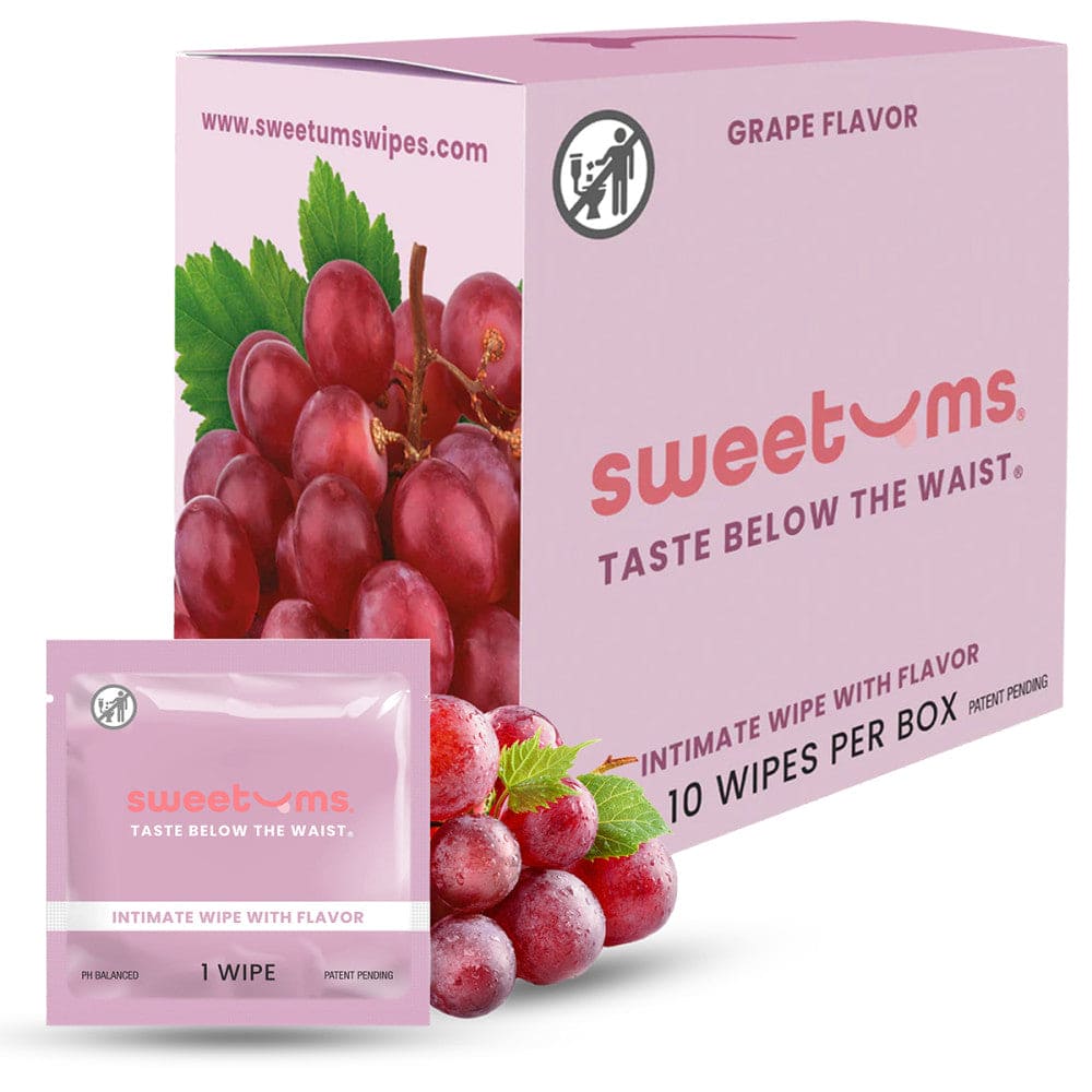 Sweetums® Flavored Intimate Wipes 10-Pack Grape - Rolik®