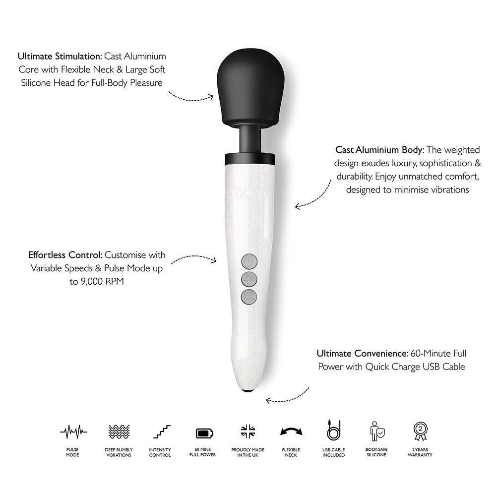 Doxy Die Cast R Rechargeable Wand Massager White - Rolik®