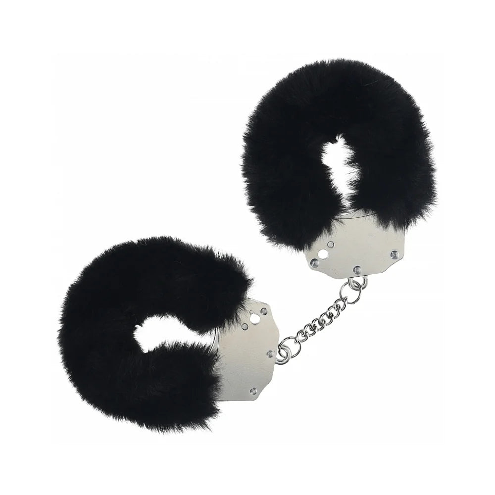 Shots Ouch! Heavy-Duty Fluffy Handcuffs Black - Rolik®