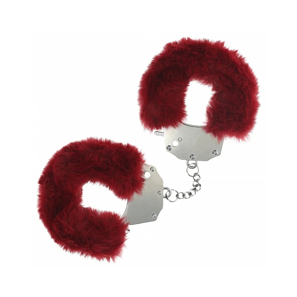 Shots Ouch! Heavy-Duty Fluffy Handcuffs Burgundy - Rolik®