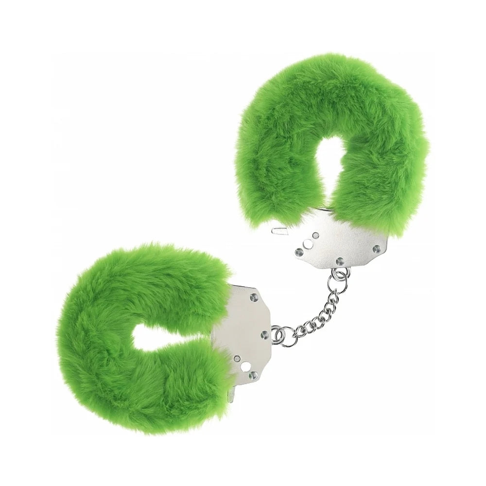 Shots Ouch! Heavy-Duty Fluffy Handcuffs Green - Rolik®