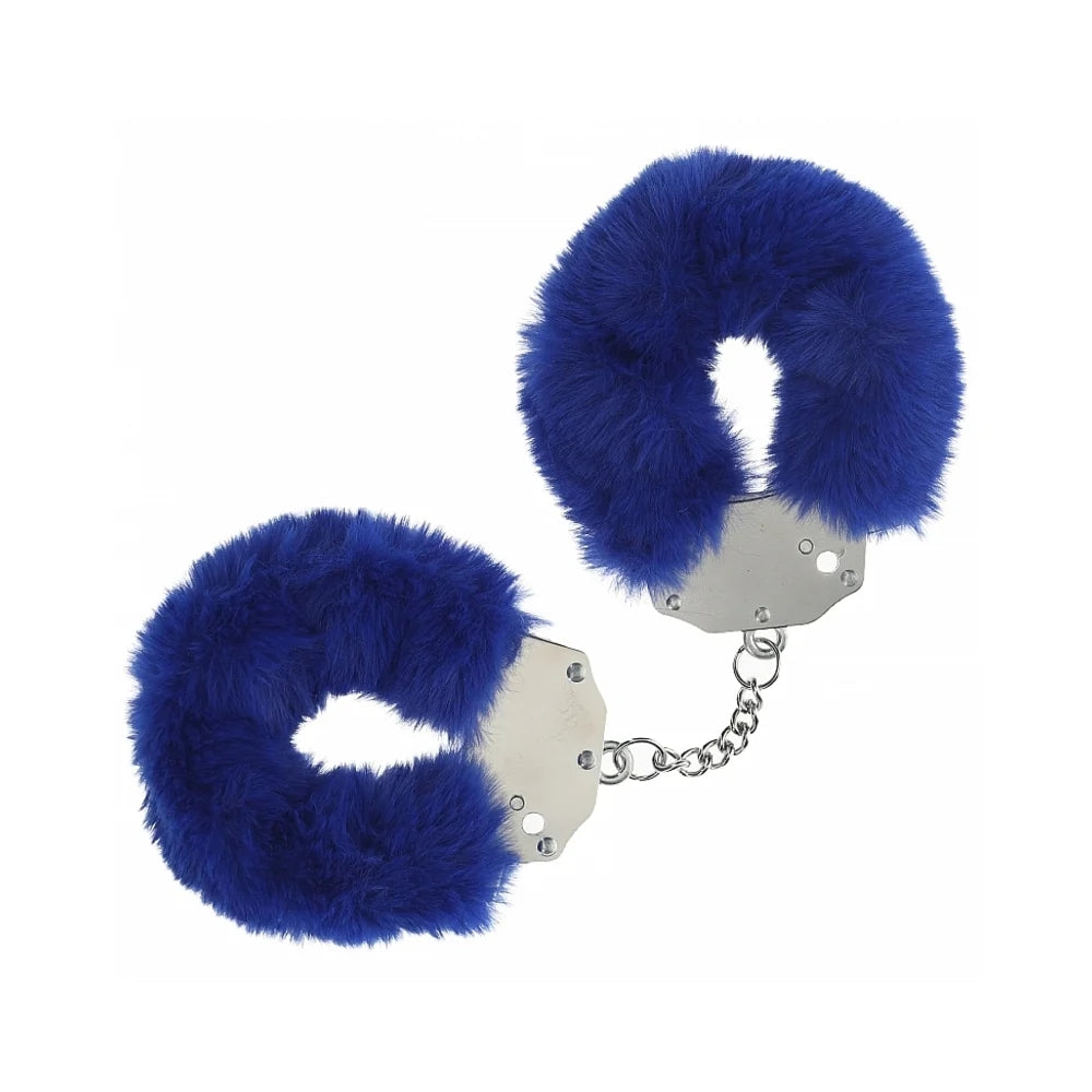 Shots Ouch! Heavy-Duty Fluffy Handcuffs Navy Blue - Rolik®