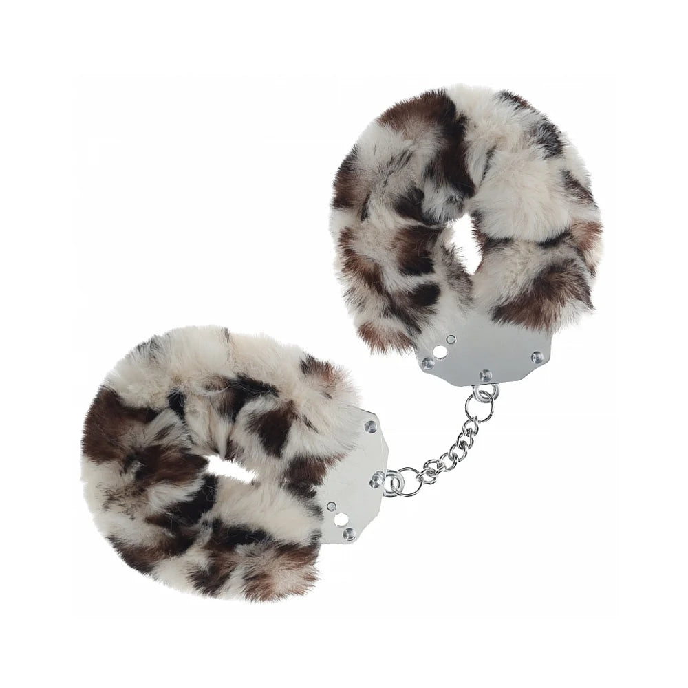 Shots Ouch! Heavy-Duty Fluffy Handcuffs Snow Leopard - Rolik®