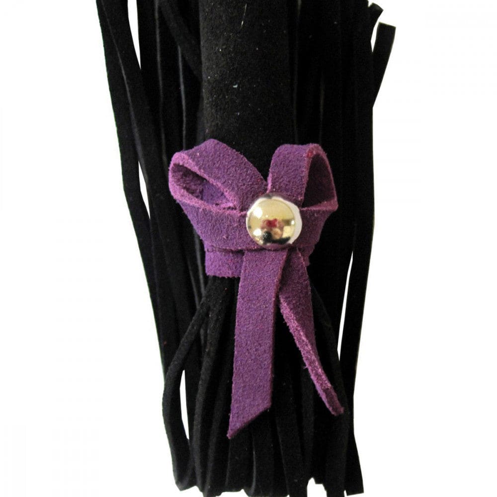 Ruff Doggie Styles Love Knot Mini Flogger with Bow Black Purple - Rolik®