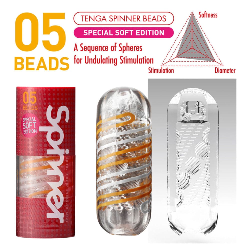Tenga® Spinner Reusable Masturbator 05 Beads Soft Edition - Rolik®