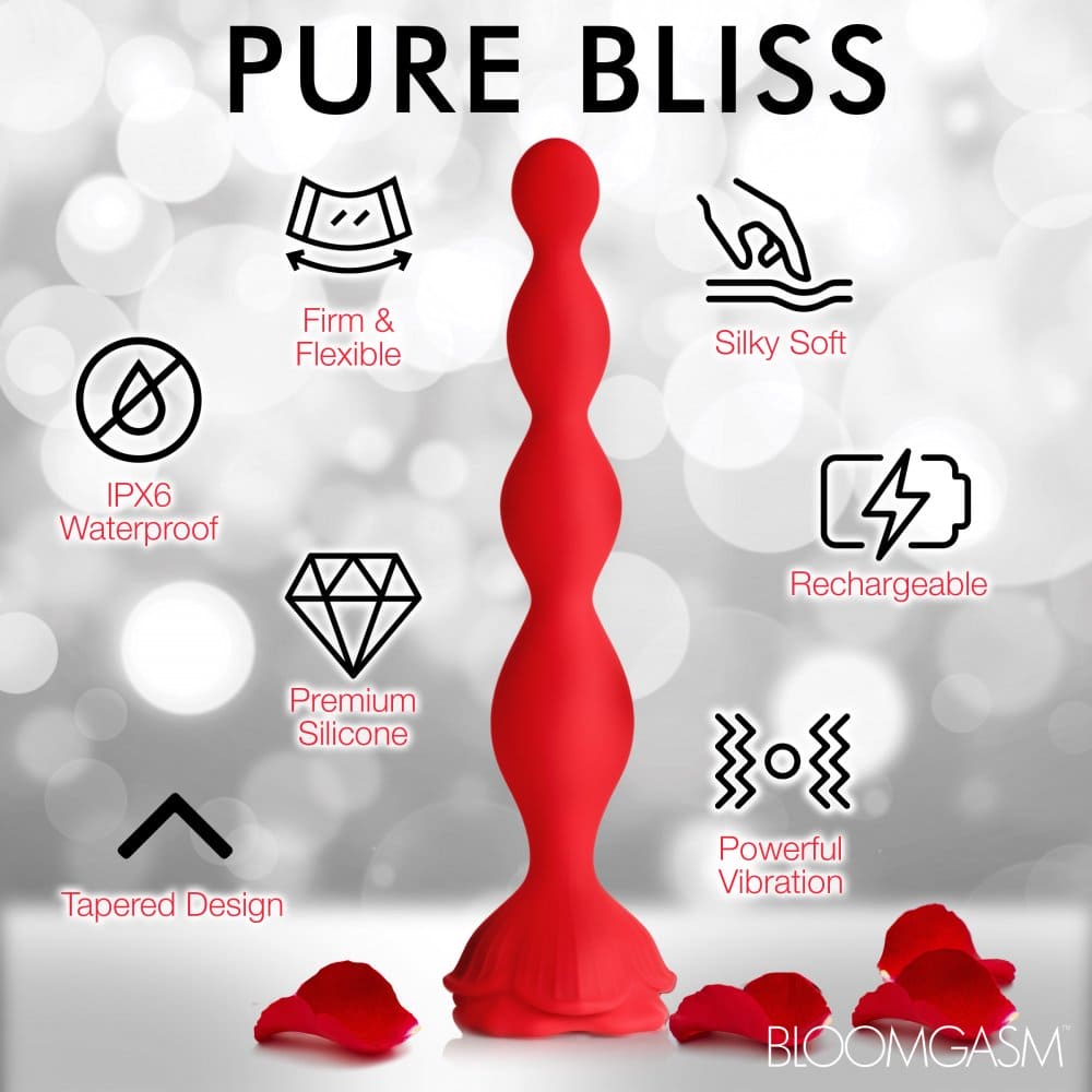 Bloomgasm™ Beaded Silicone Rose Vibrator - Rolik®