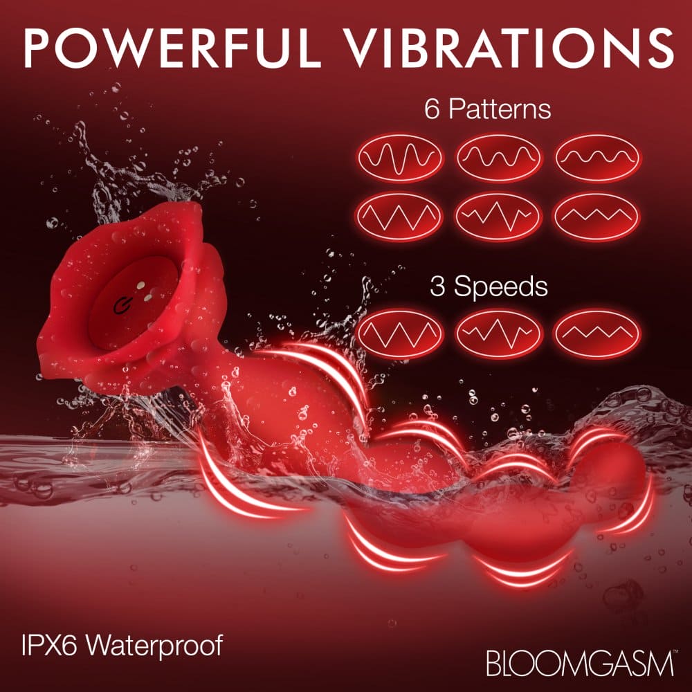 Bloomgasm™ Beaded Silicone Rose Vibrator - Rolik®