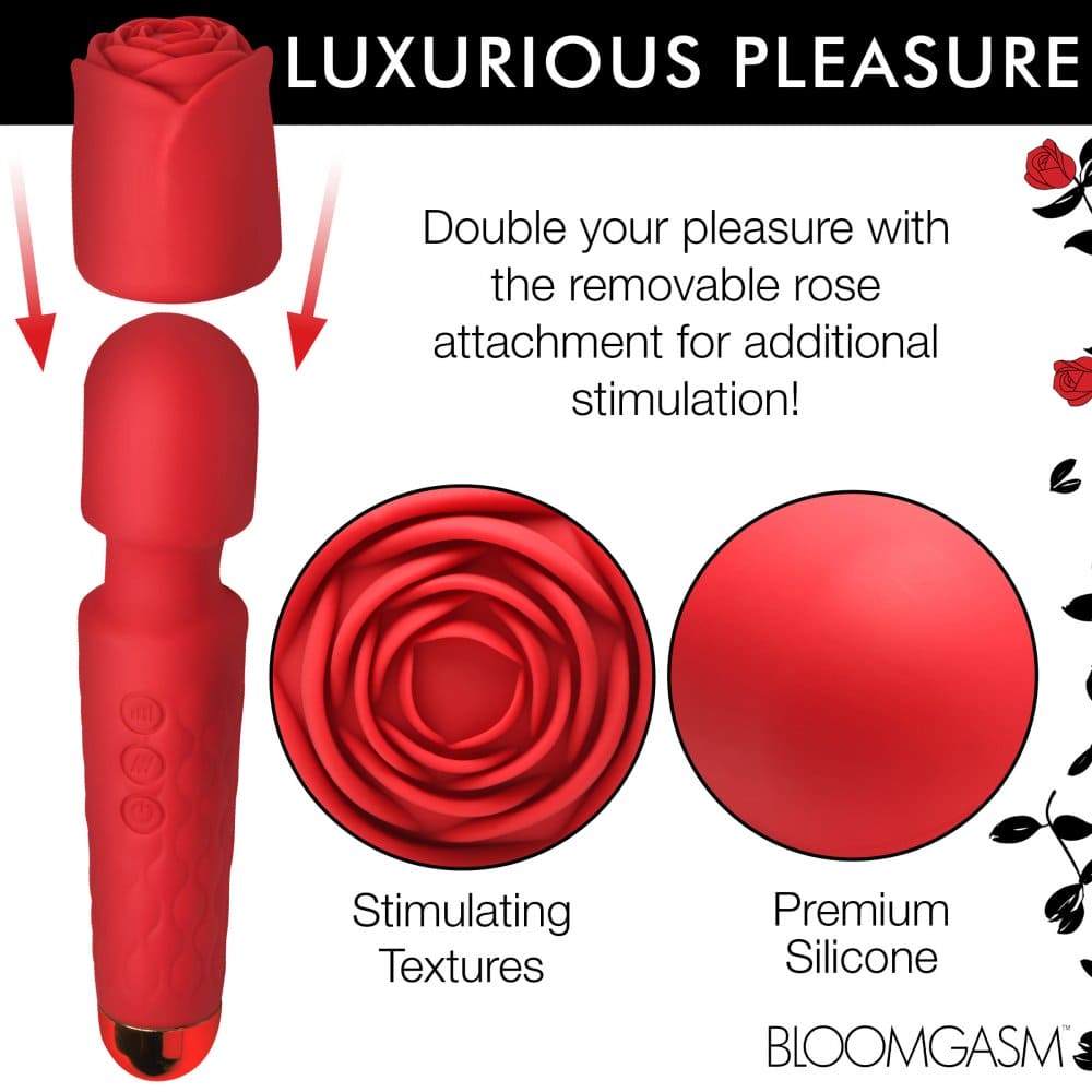 Bloomgasm™ Deluxe Silicone Rose Wand Vibrator - Rolik®