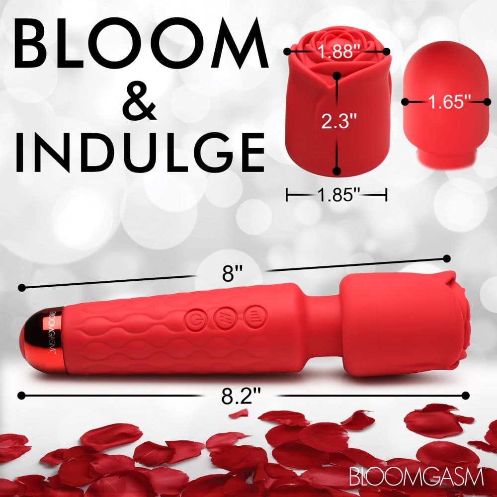 Bloomgasm™ Deluxe Silicone Rose Wand Vibrator - Rolik®