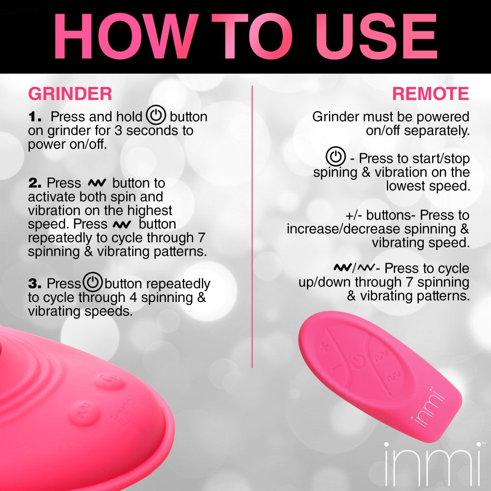 XR Brands® inmi® Spin n' Grind Rotating and Vibrating Silicone Grinder - Rolik®
