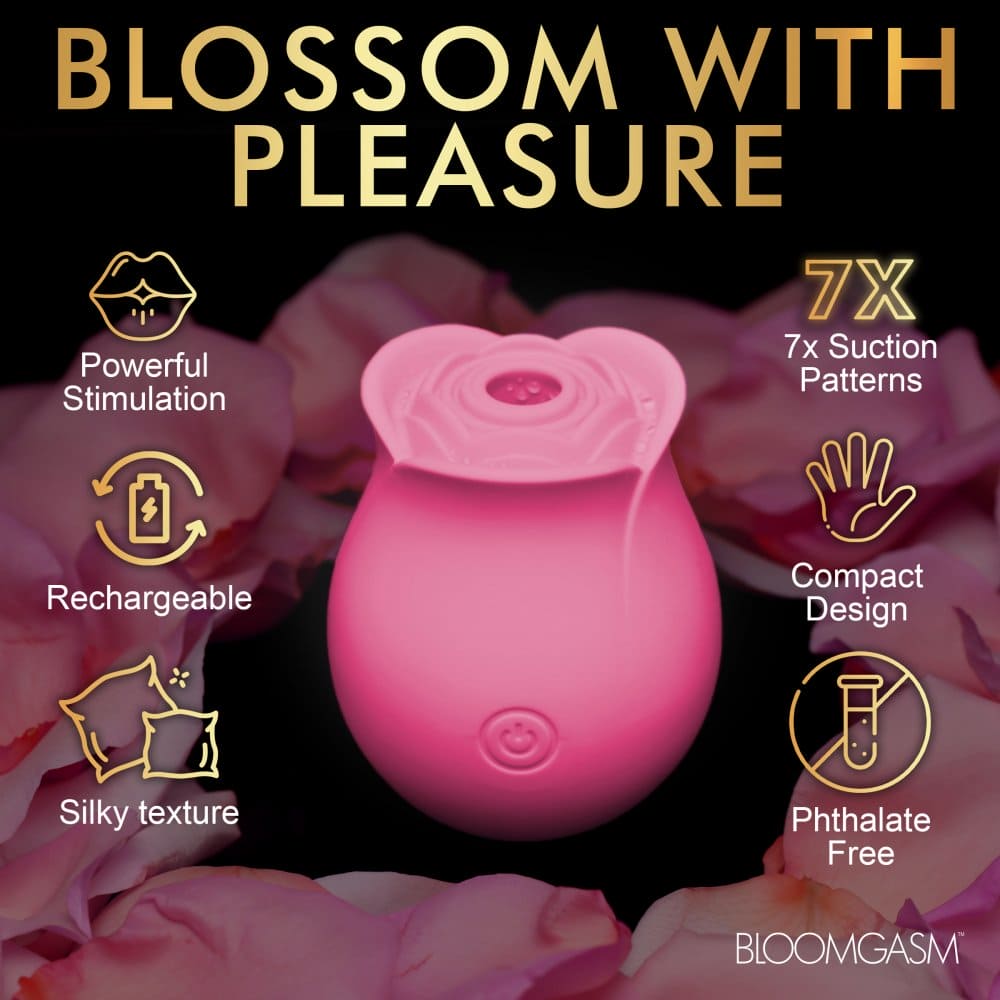 Bloomgasm™ The Perfect Rose Clitoral Stimulator Pink - Rolik®