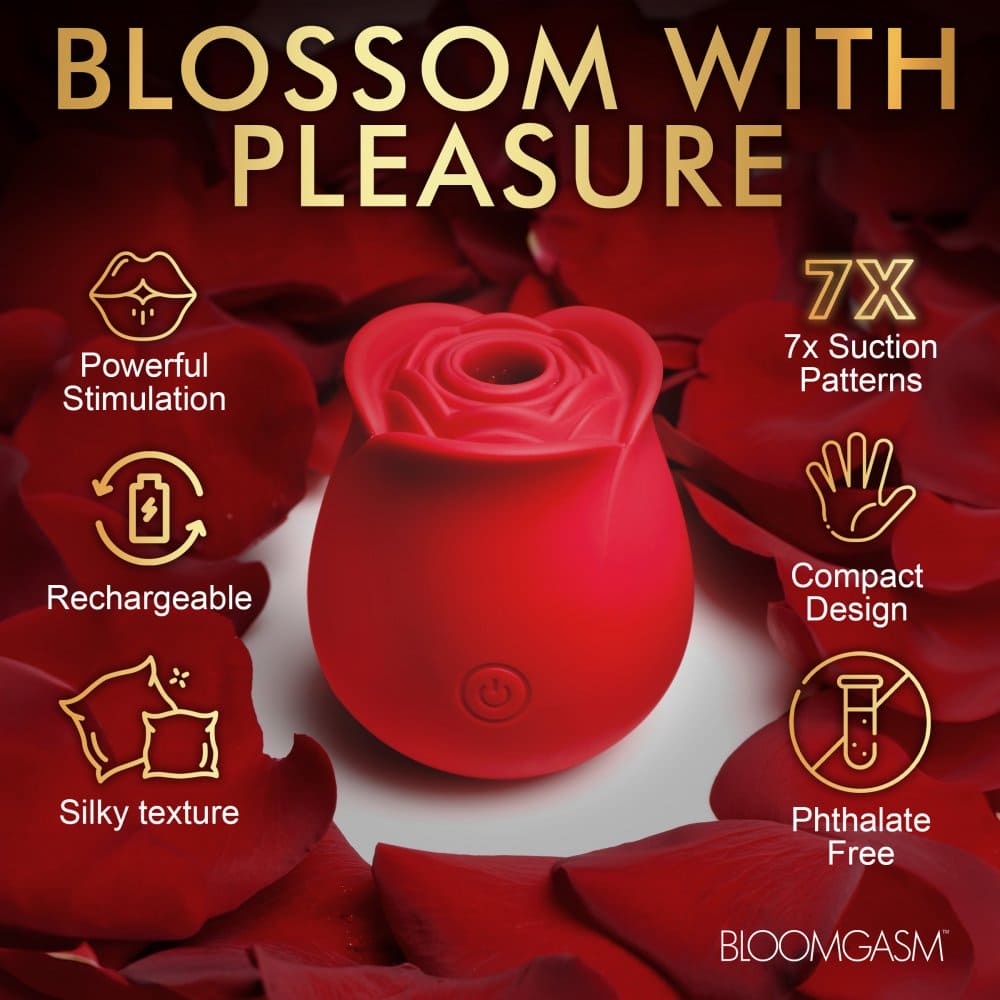 Bloomgasm™ The Perfect Rose Clitoral Stimulator Red - Rolik®