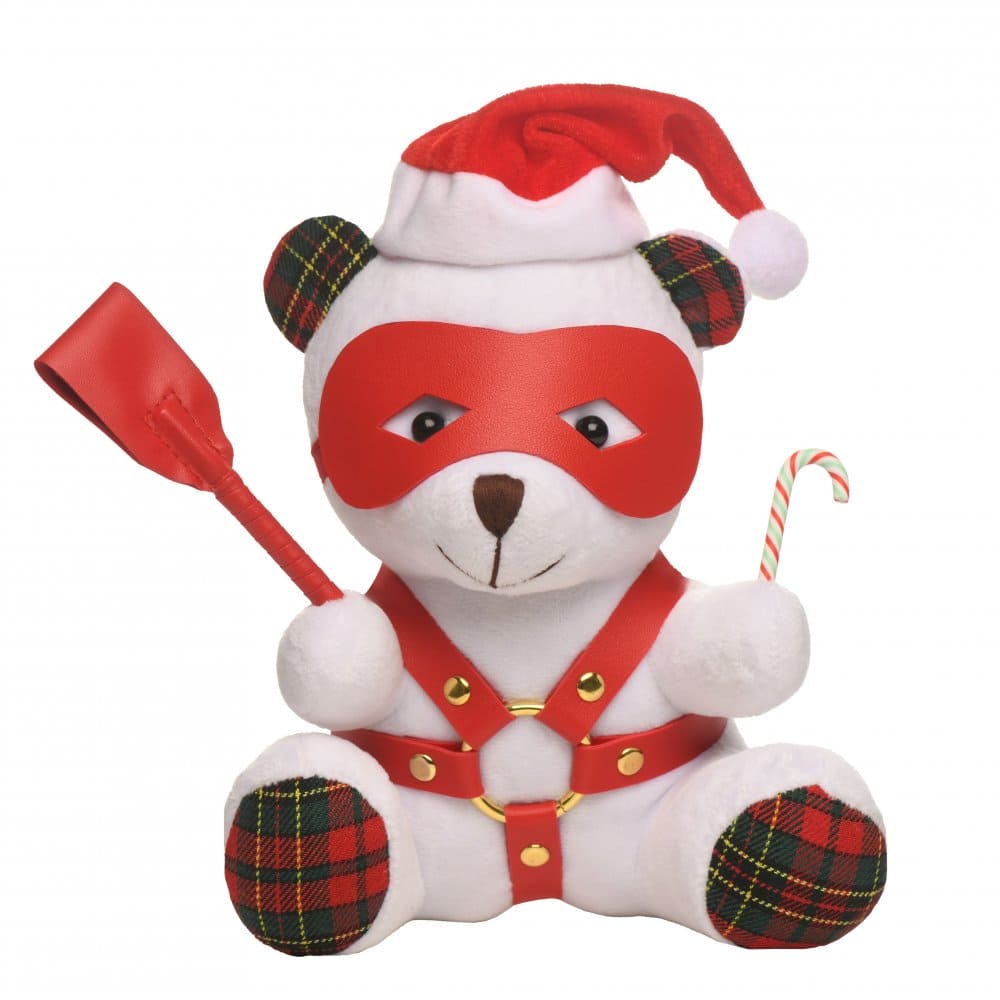 XR Brands® Master Series® Holiday Bondage Bear Stuffed Animal White - Rolik®