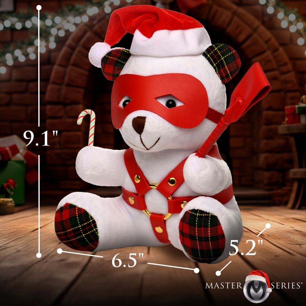 XR Brands® Master Series® Holiday Bondage Bear Stuffed Animal White - Rolik®