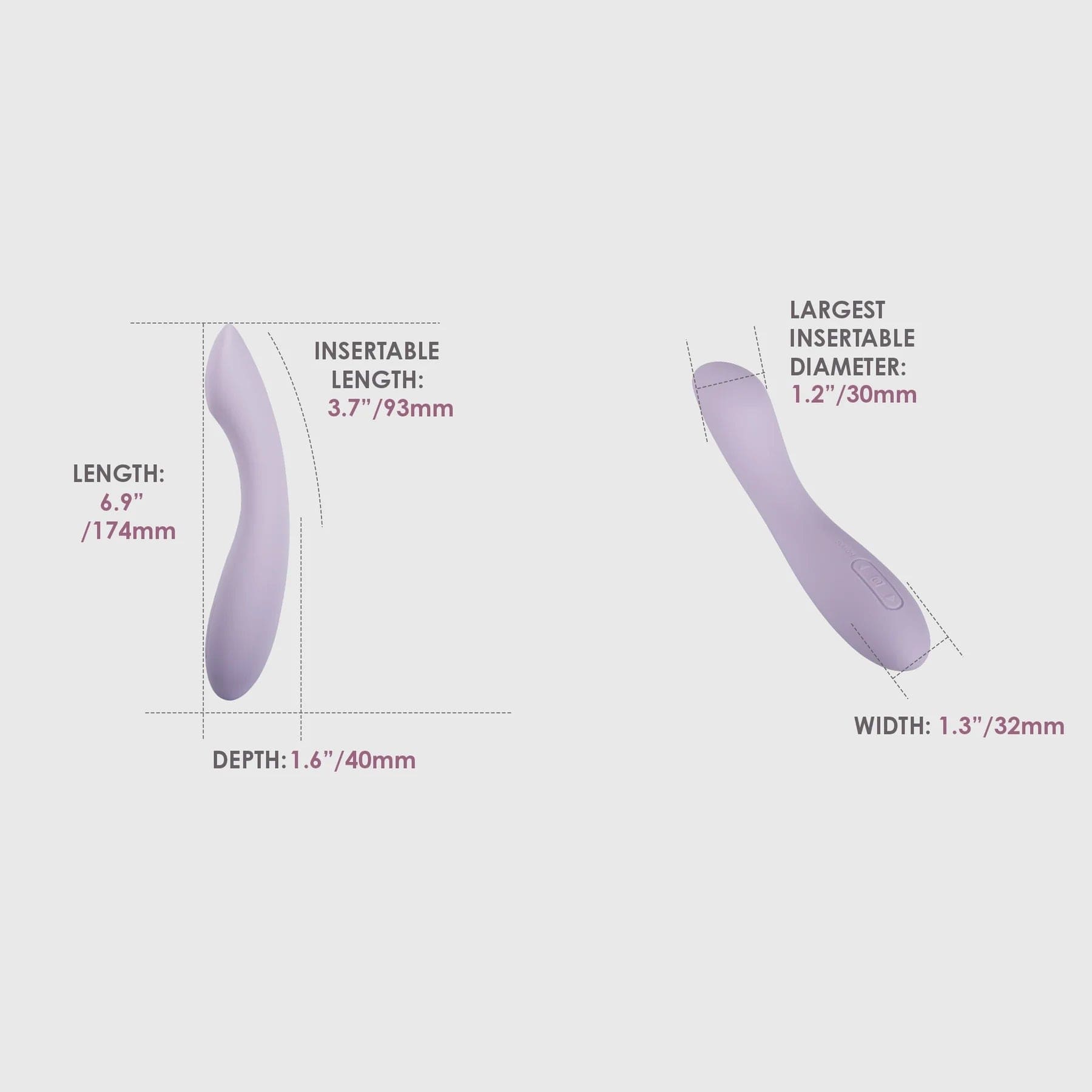 Svakom Amy 2 Flexible G-Spot Vibrator Dimensions - Rolik®