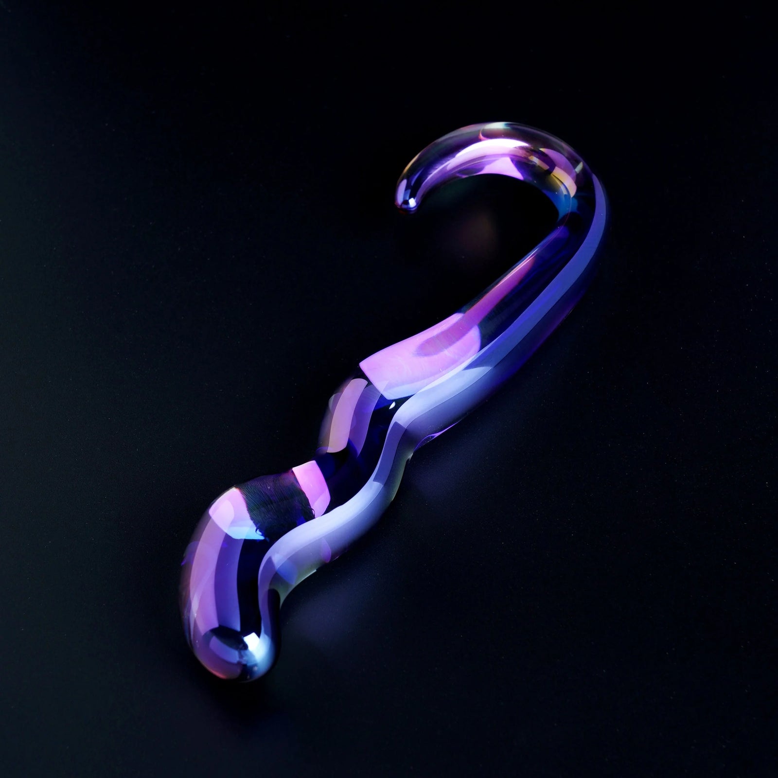 Our Erotic Journey® Cristal Blue Flame Curved Glass Dildo - Rolik®