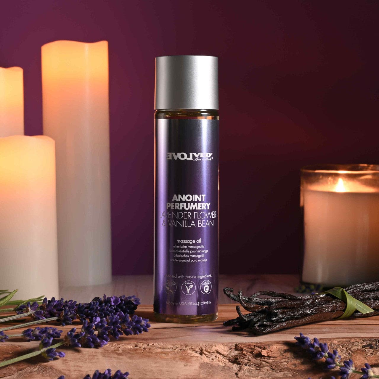 Evolved Novelties Anoint Perfumery Lavender Flower & Vanilla Bean Massage Oil - Rolik®