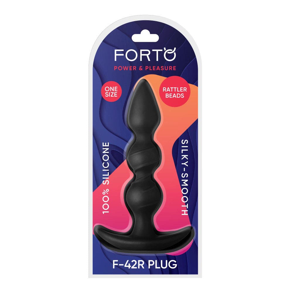 Forto F-42R Rattler Spiral Beads Butt Plug Black - Rolik®