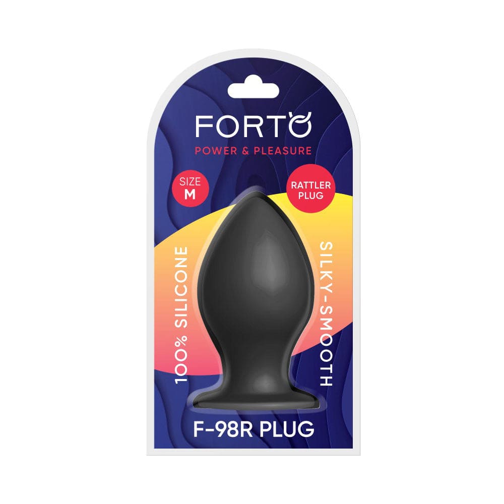 Forto F-98R Rattler Cone Butt Plug Medium Black - Rolik®