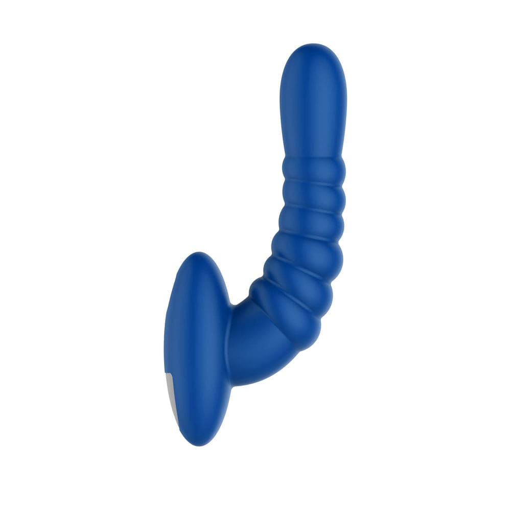 Forto Ribbed Pro Vibrating Anal Massager Blue - Rolik®