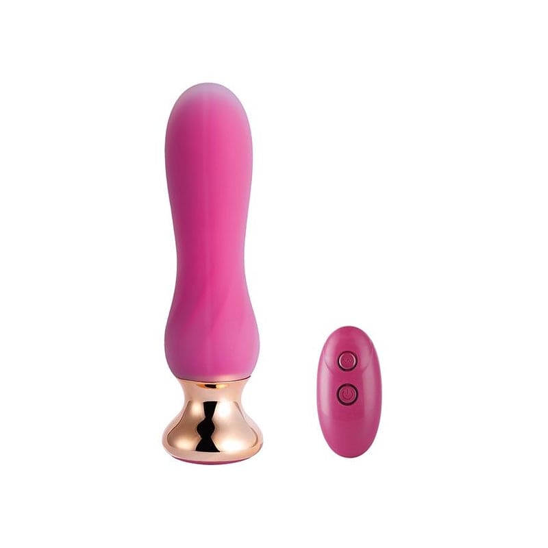 Pink Holic Curved Remote Vibrating Anal Plug - Rolik®