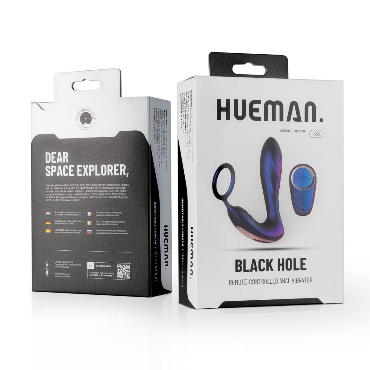 Hueman Black Hole Anal Vibrator with C-Ring & Remote - Rolik®