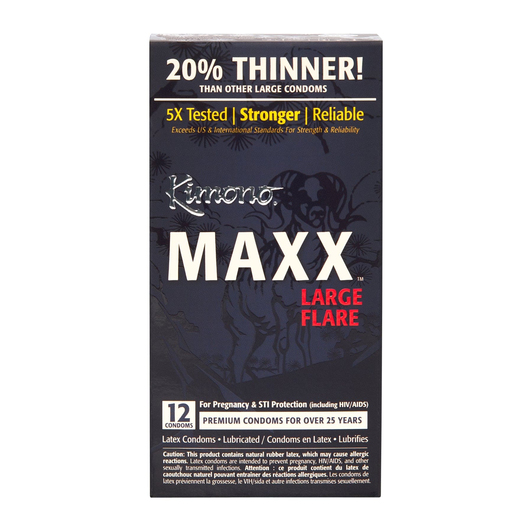 Kimono® Maxx™ Large Flare Condoms 12-Pack - Rolik®