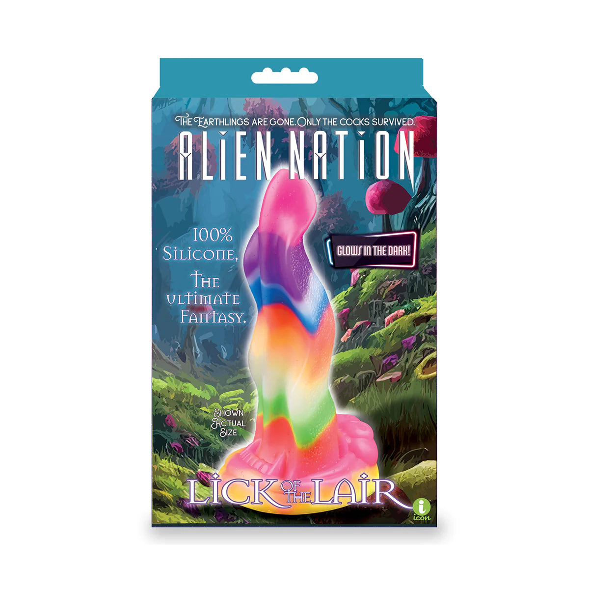 Icon Brands Alien Nation Lick of the Lair Silicone Glow in the Dark Dildo - Rolik®