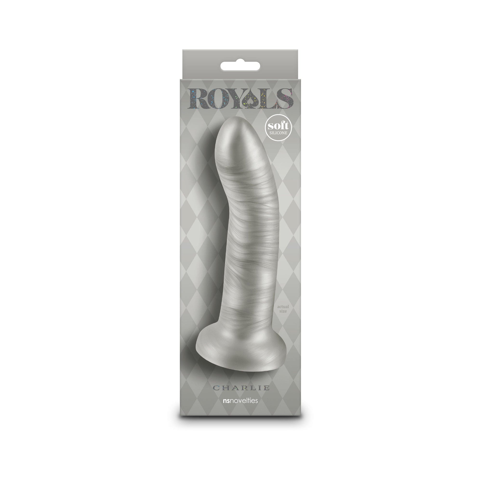 NS Novelties Royals Charlie Silicone Dildo 7" Silver - Rolik®