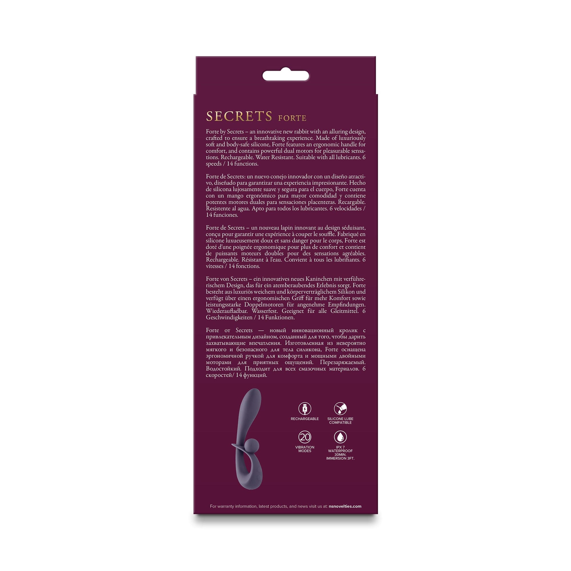 NS Novelties Secrets Forte Rabbit Vibrator - Rolik®