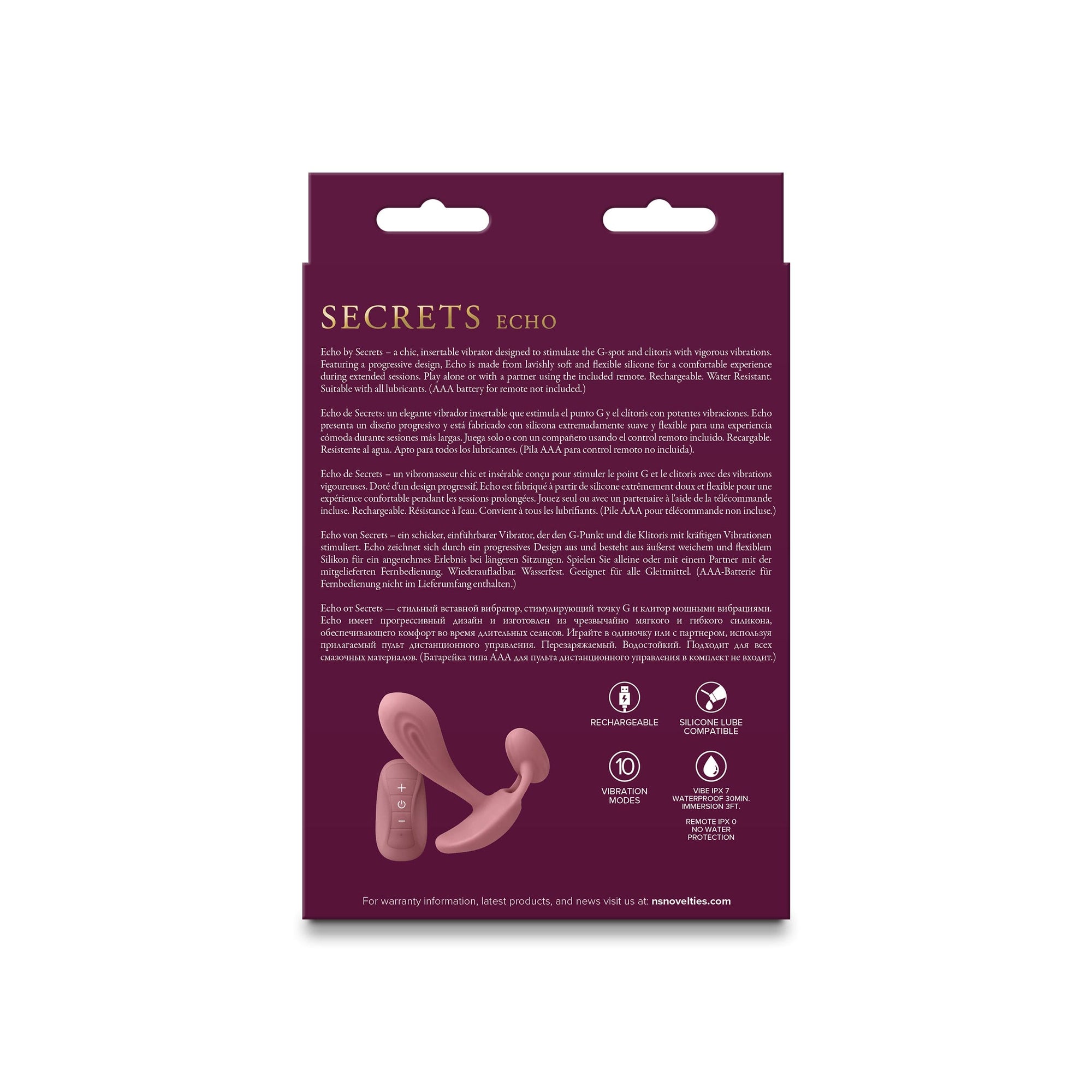 NS Novelties Secrets Echo Remote Vibrator - Rolik®