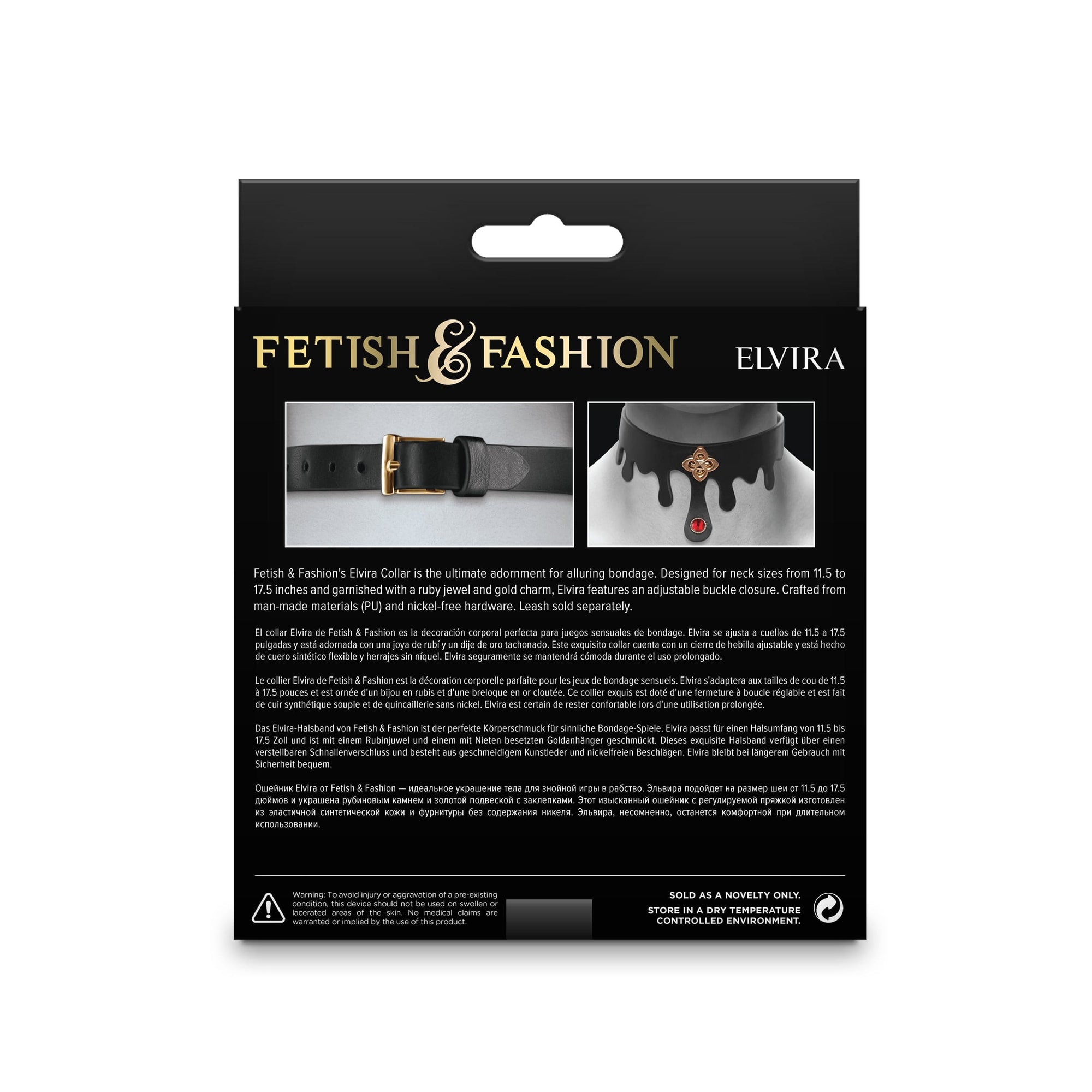 NS Novelties Fetish & Fashion Elvira Faux Leather Collar - Rolik®