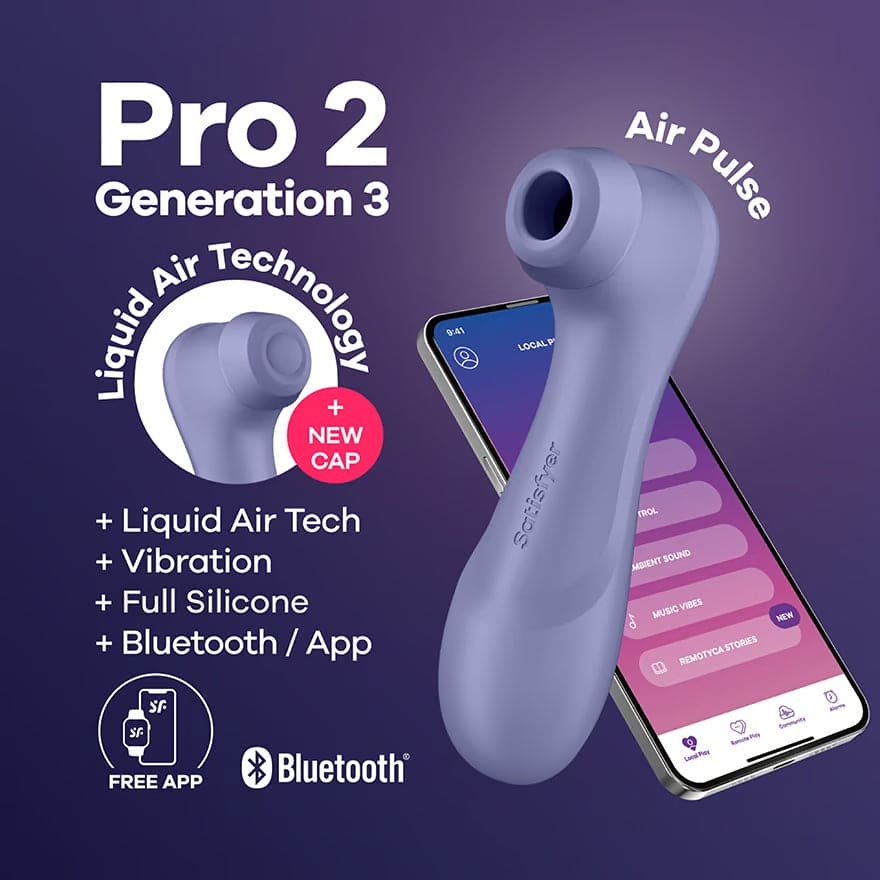 Satisfyer Pro 2 Generation 3 Double Air Pulse Smart Vibrator Lilac - Rolik®