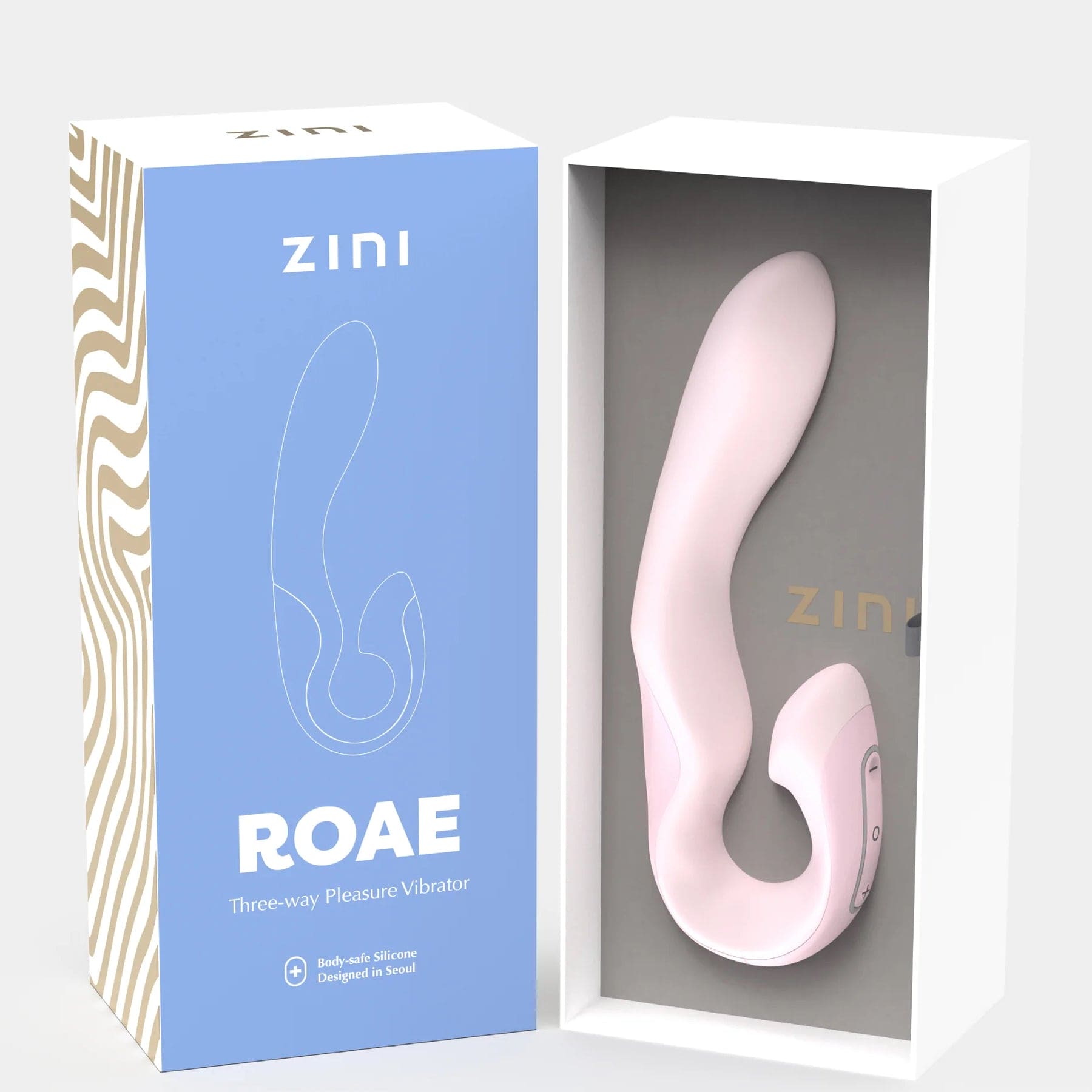 Zini Roae Three-Way Pleasure Vibrator Pink - Rolik®
