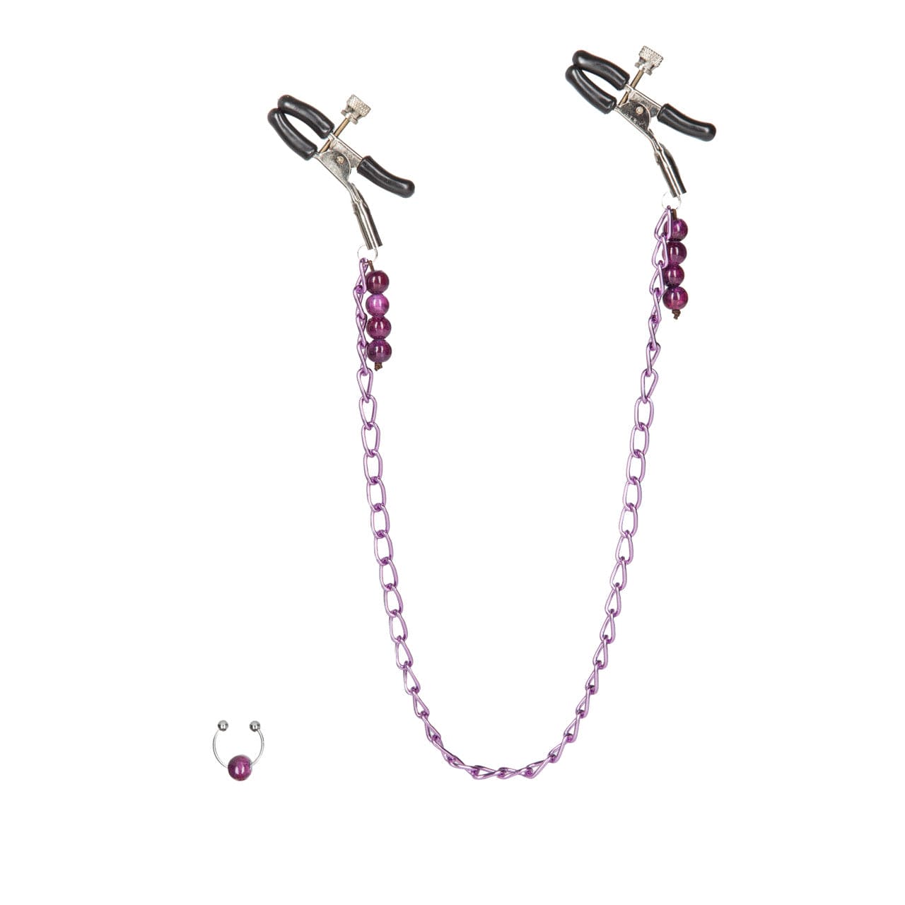CalExotics® Nipple Play® Purple Chain Nipple Clamps - Rolik®