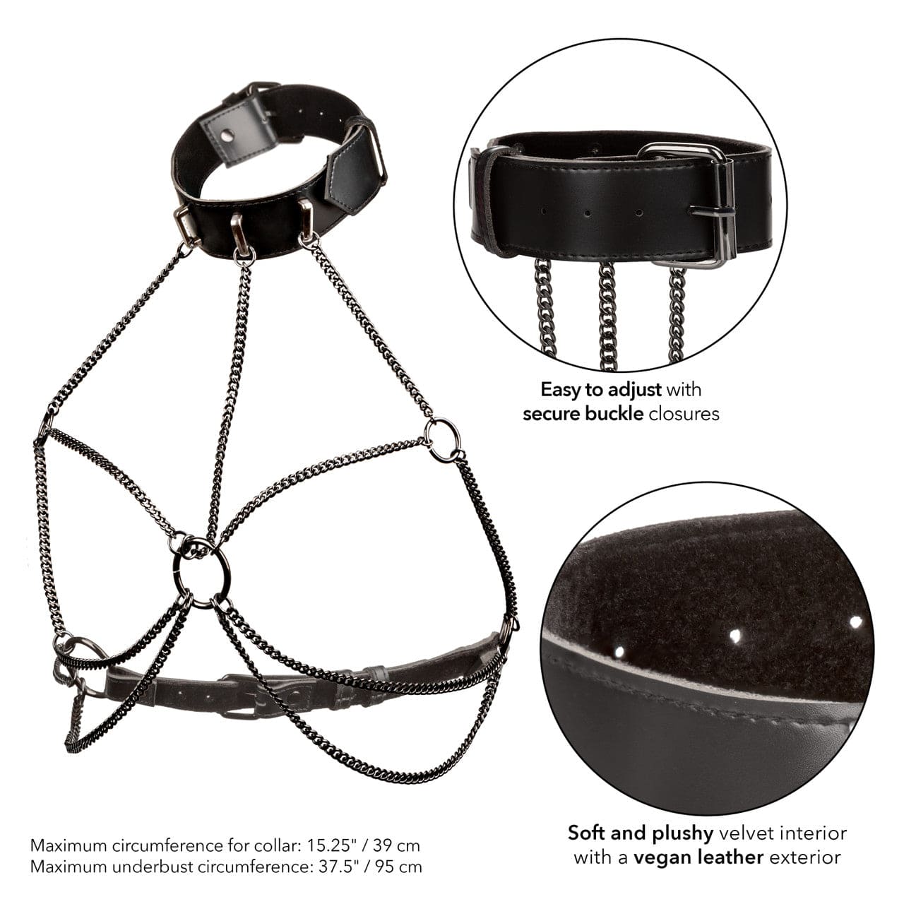 CalExotics® Euphoria Collection Multi Chain Collar Harness Standard Size - Rolik®