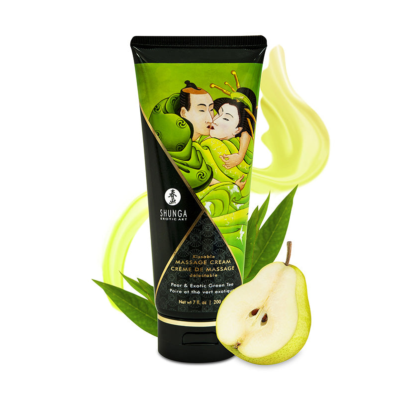 Shunga Kissable Massage Cream Pear & Green Tea - Rolik®
