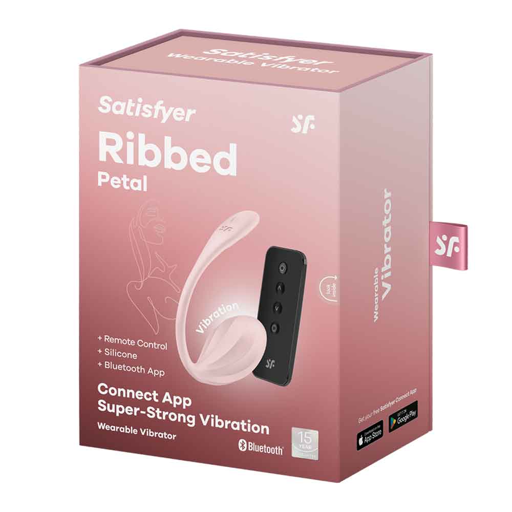 Satisfyer Ribbed Petal Smart Remote Wearable Vibrator Pink - Rolik®