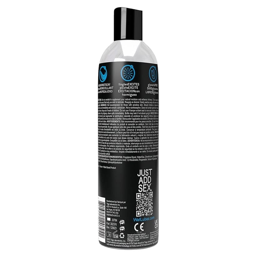 Wet® Lubricants Extra Sensations Tingling Water/Silicone Hybrid Lubricant Back Label - Rolik®
