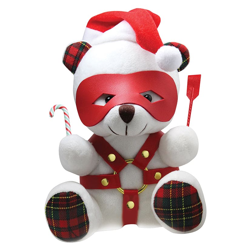 XR Brands® Master Series® Holiday Bondage Bear Stuffed Animal White - Rolik®