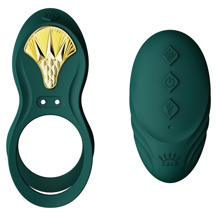 Zalo Bayek Vibrating Smart Couples Ring with Remote Green - Rolik®
