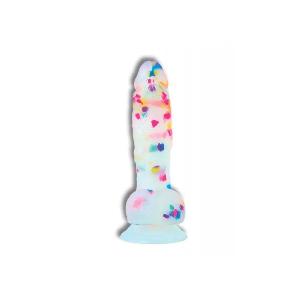 Addiction 7.5’’ Party Marty Silicone Confetti Dildo - Rainbow