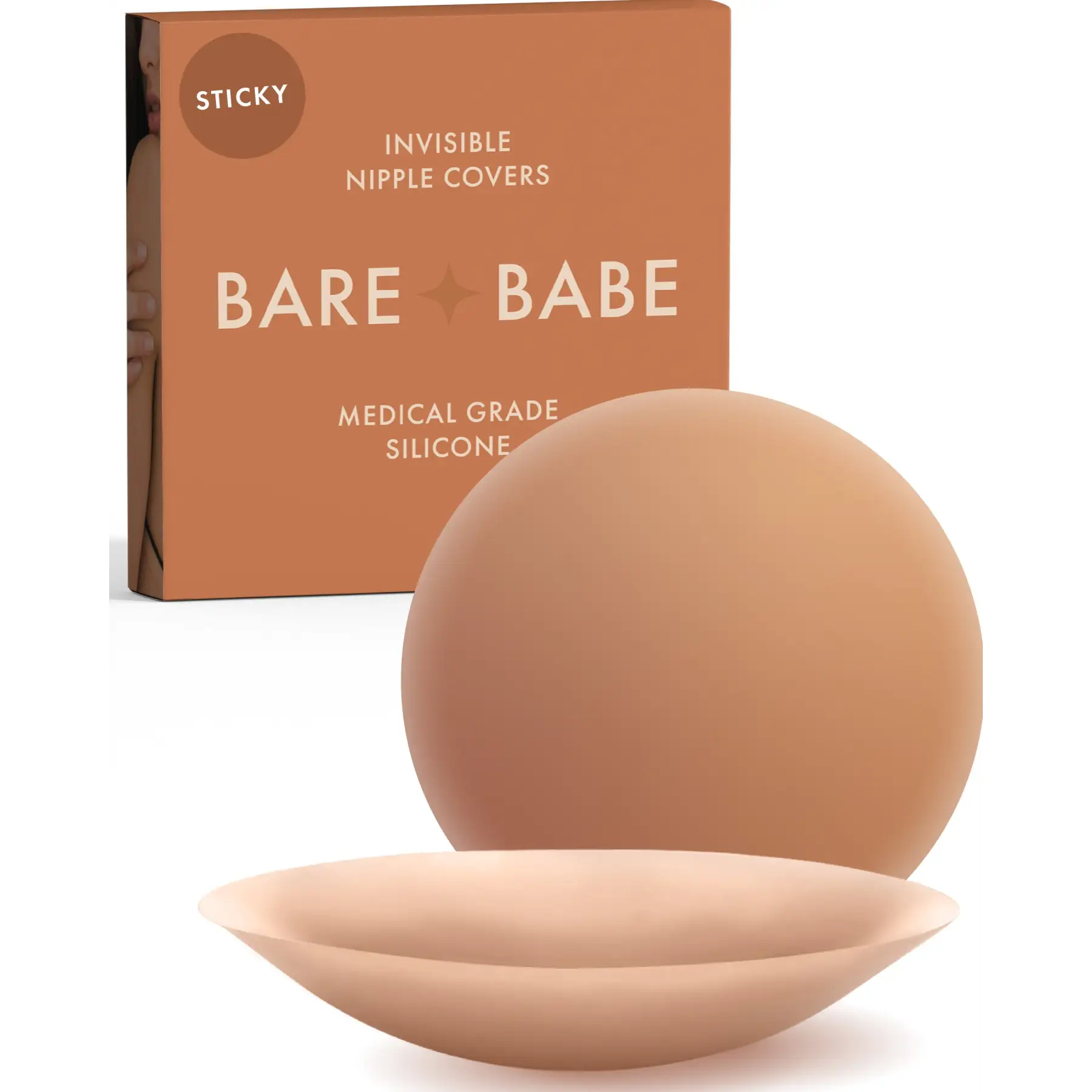 Adhesive Nipple Covers - Caramel / Small: Fits AA-B - Cover