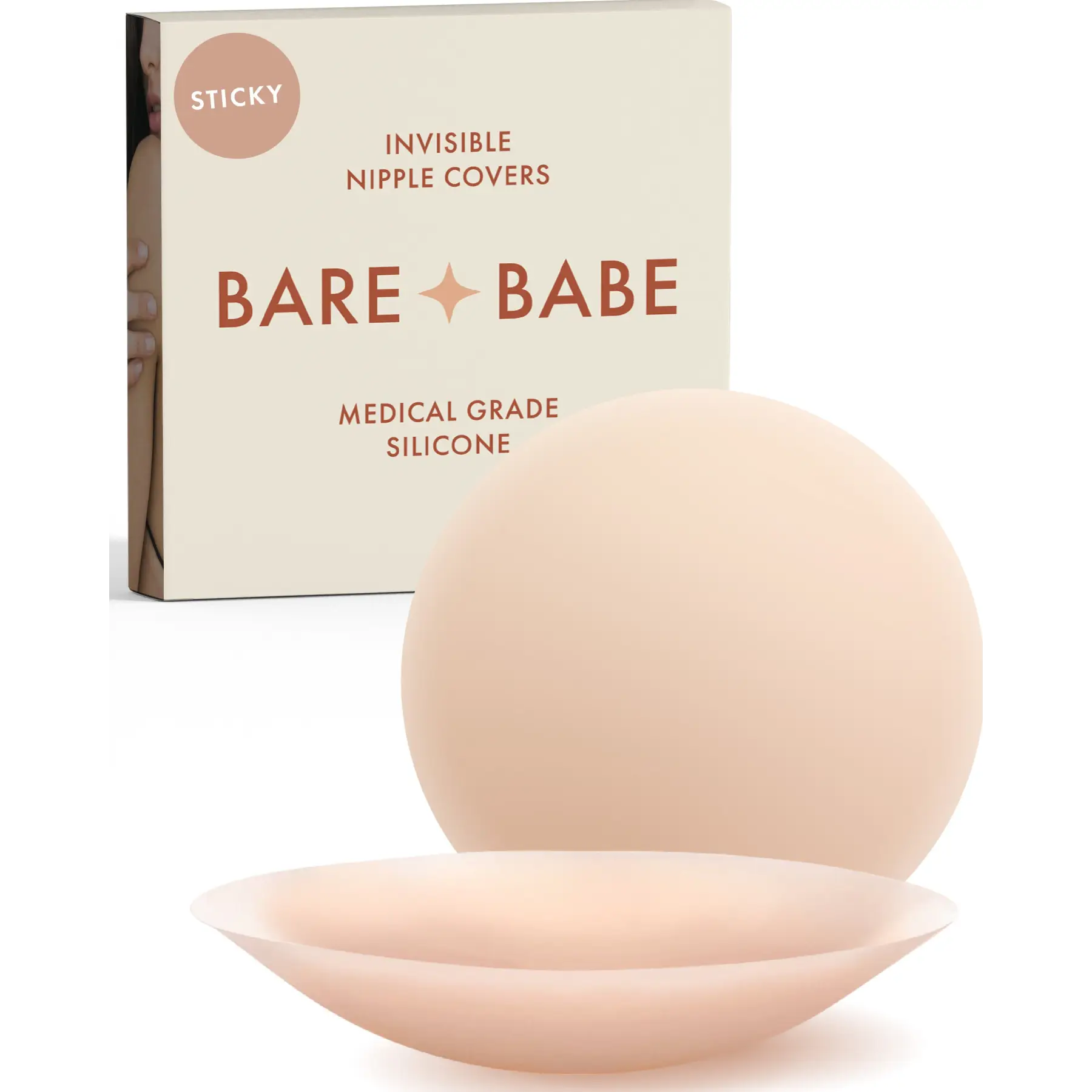 Adhesive Nipple Covers - Creme / Small: Fits AA-B - Cover