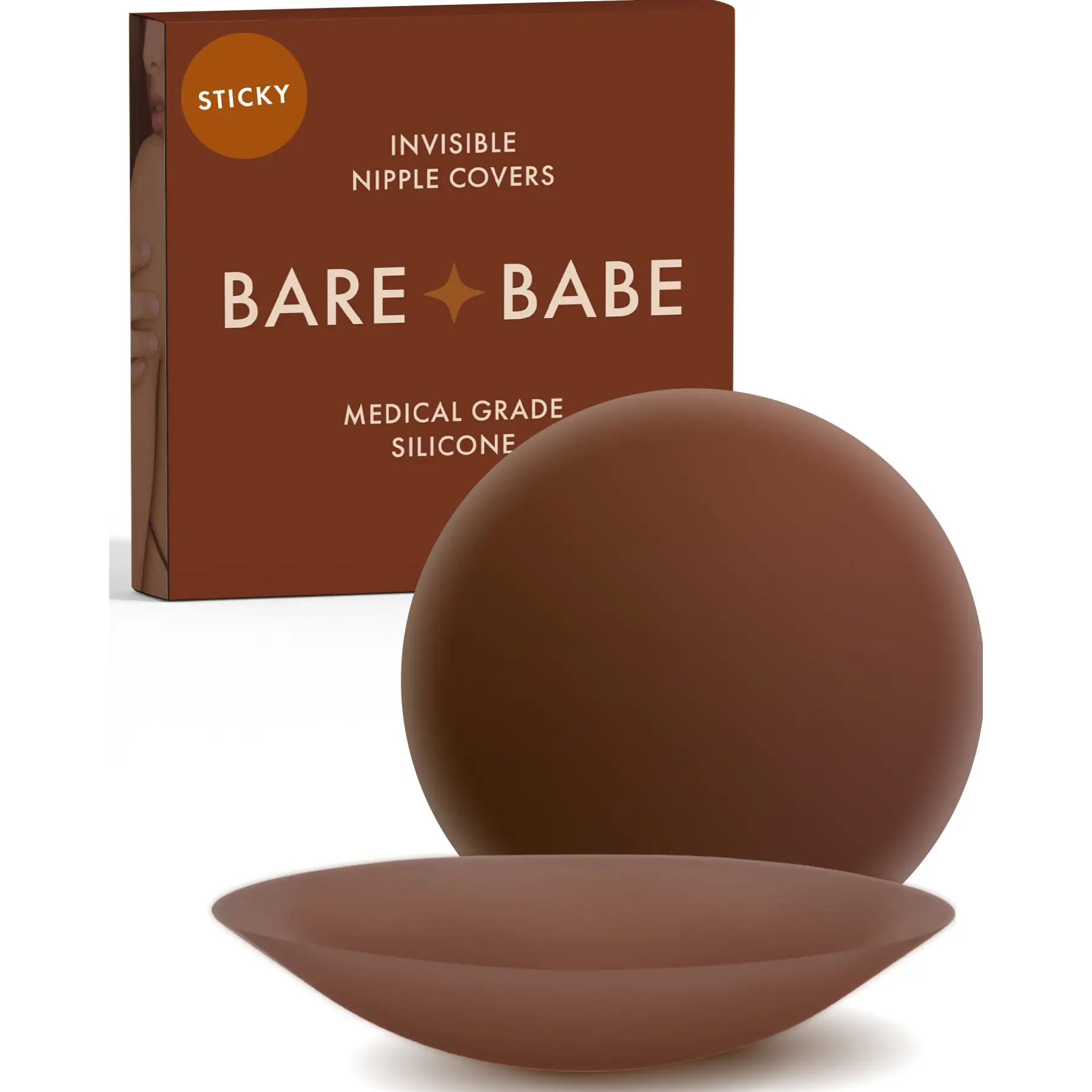 Adhesive Nipple Covers - Mocha / Small: Fits AA-B - Cover