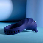 Adjustable Fun Ring Rechargeable Vibrating C-Ring with Remote - Blue