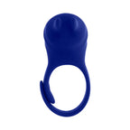 Adjustable Fun Ring Rechargeable Vibrating C-Ring with Remote - Blue