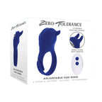 Adjustable Fun Ring Rechargeable Vibrating C-Ring with Remote - Blue