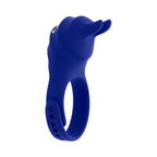 Adjustable Fun Ring Rechargeable Vibrating C-Ring with Remote - Blue